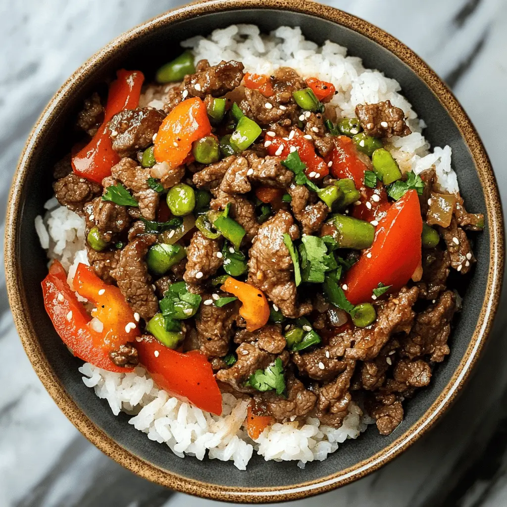 This Beef and Pepper Rice Bowl is a delightful mix of tender beef, vibrant bell peppers, and fluffy rice, all coming together in a satisfying meal. Perfect for busy weeknights or meal prepping, it’s packed with flavor and easy to make. Save this recipe for a quick, delicious dinner idea you'll want to have again and again!