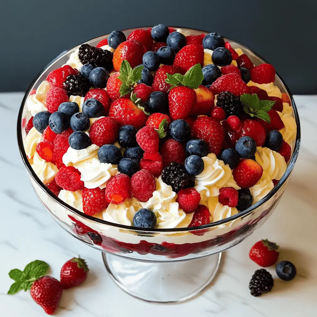 Light and refreshing, this Berry Trifle is a showstopper for any gathering! Layered with fluffy whipped cream, tangy yogurt, and a mix of fresh berries, it's perfect for summer events or special occasions. It's simple to make and beautifully presented. Save this recipe to impress your guests at your next celebration!