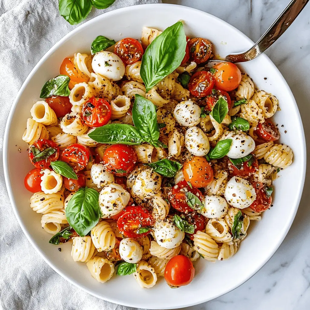 This Caprese Pasta Salad is a burst of fresh flavors, with juicy tomatoes, creamy mozzarella, and fragrant basil tossed in a light dressing. Perfect for picnics, barbecues, or a quick weeknight dinner, this easy recipe is a crowd-pleaser! Save this pin to make it for your next gathering or a simple meal at home. Enjoy the taste of summer any day!