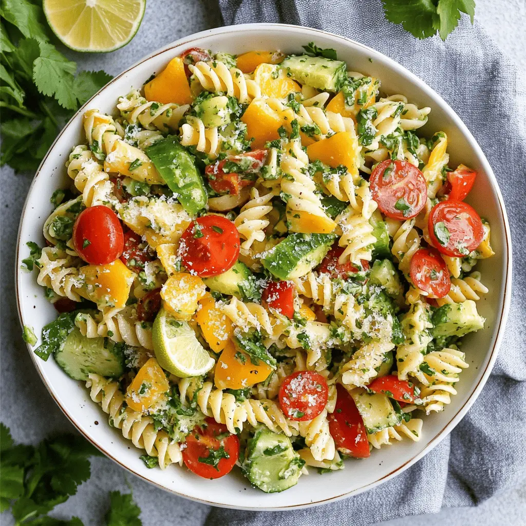 Brighten up your summer meals with this refreshing Cilantro Lime Pasta Salad! Packed with vibrant flavors and fresh ingredients like cilantro, lime, and tender pasta, it's perfect for picnics or BBQs. This easy recipe takes just minutes to prepare and guarantees to please your guests. Save this delightful dish for your next gathering or a quick weeknight dinner!