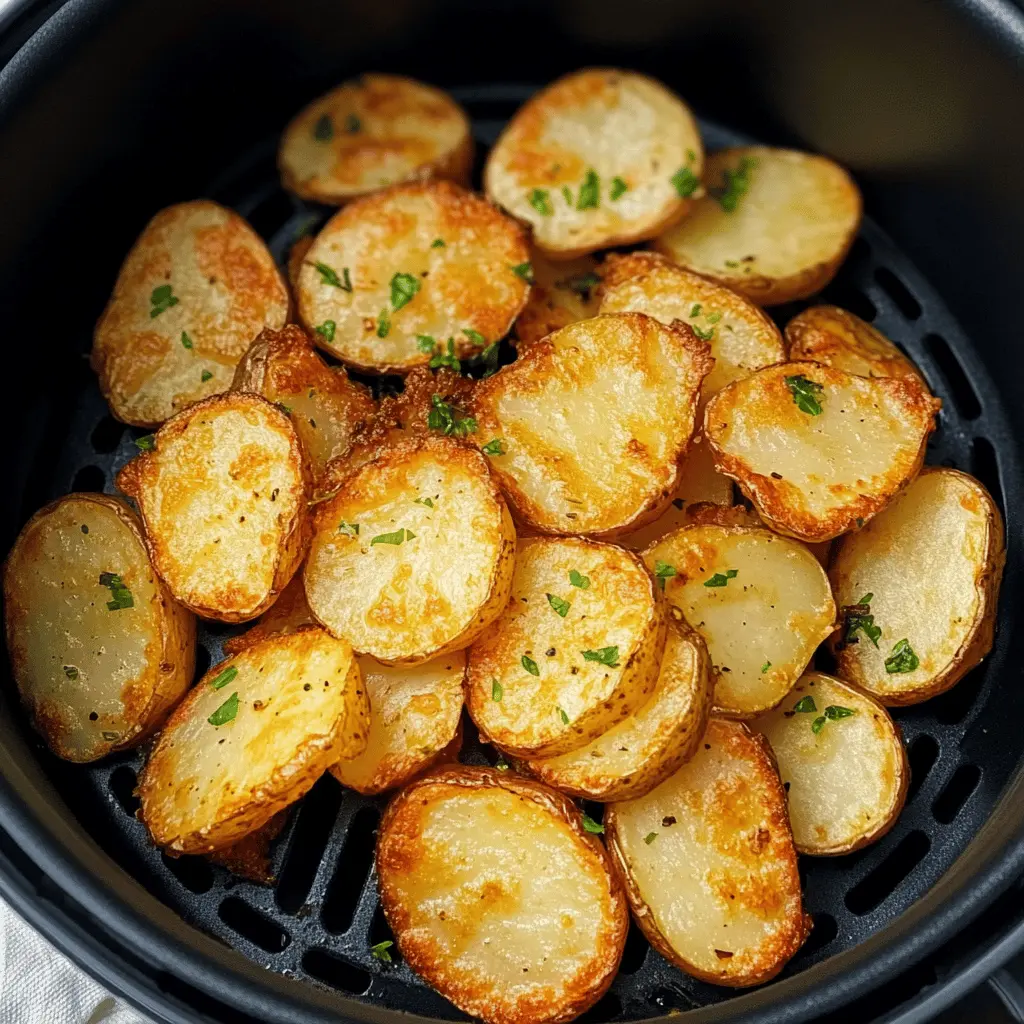 These Crispy Sliced Potatoes made in the air fryer are the perfect side dish! Golden and crunchy on the outside, fluffy on the inside, they’re seasoned to perfection. Ideal for weeknight dinners or gatherings. Save this pin for your next cooking adventure and impress your family with this simple, tasty recipe!