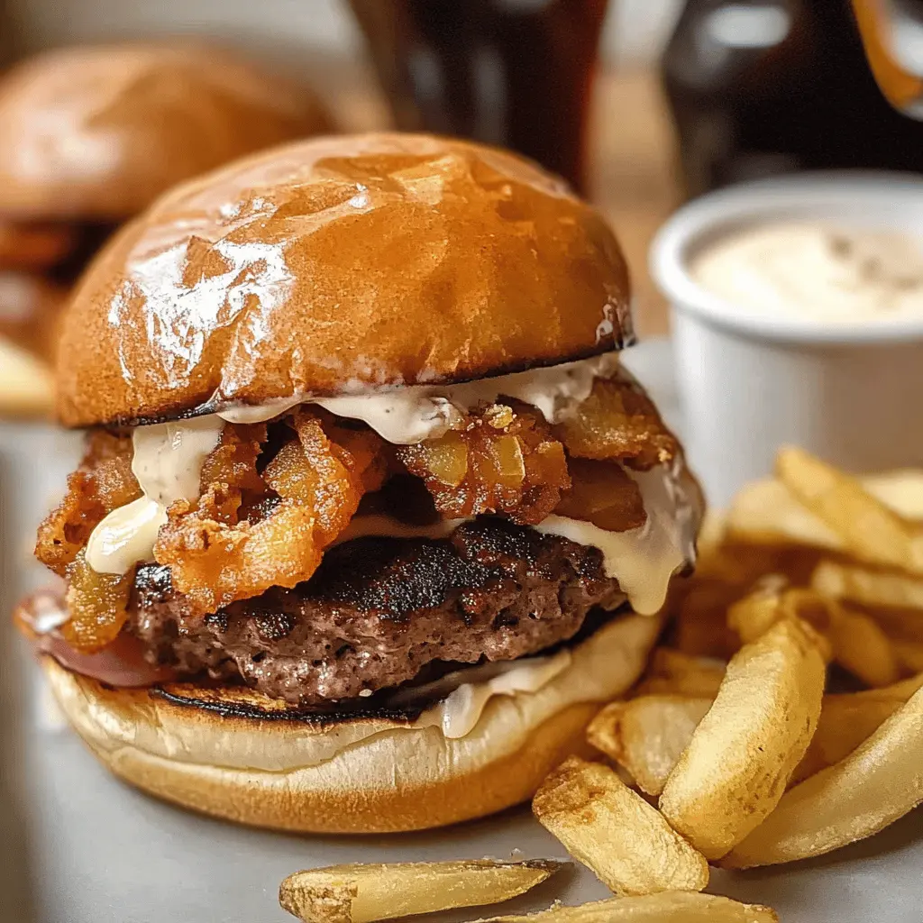 Get ready to enjoy the comforting flavors of this Irish Pub Burger! This recipe features a juicy beef patty topped with melted cheese, crispy bacon, and a tangy relish that brings it all together. Perfect for your next backyard barbecue or a cozy family dinner. Save this delicious burger recipe for a tasty treat any time!
