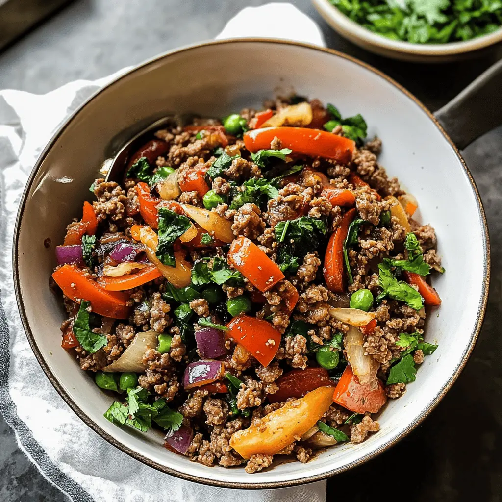 Savor a quick and healthy Mediterranean ground beef stir fry that bursts with flavor! Packed with fresh veggies, aromatic spices, and ground beef, this easy recipe is perfect for busy weeknights. Save it for dinner or meal prep and enjoy a taste of the Mediterranean anytime. Perfect for serving your family or impressing guests!