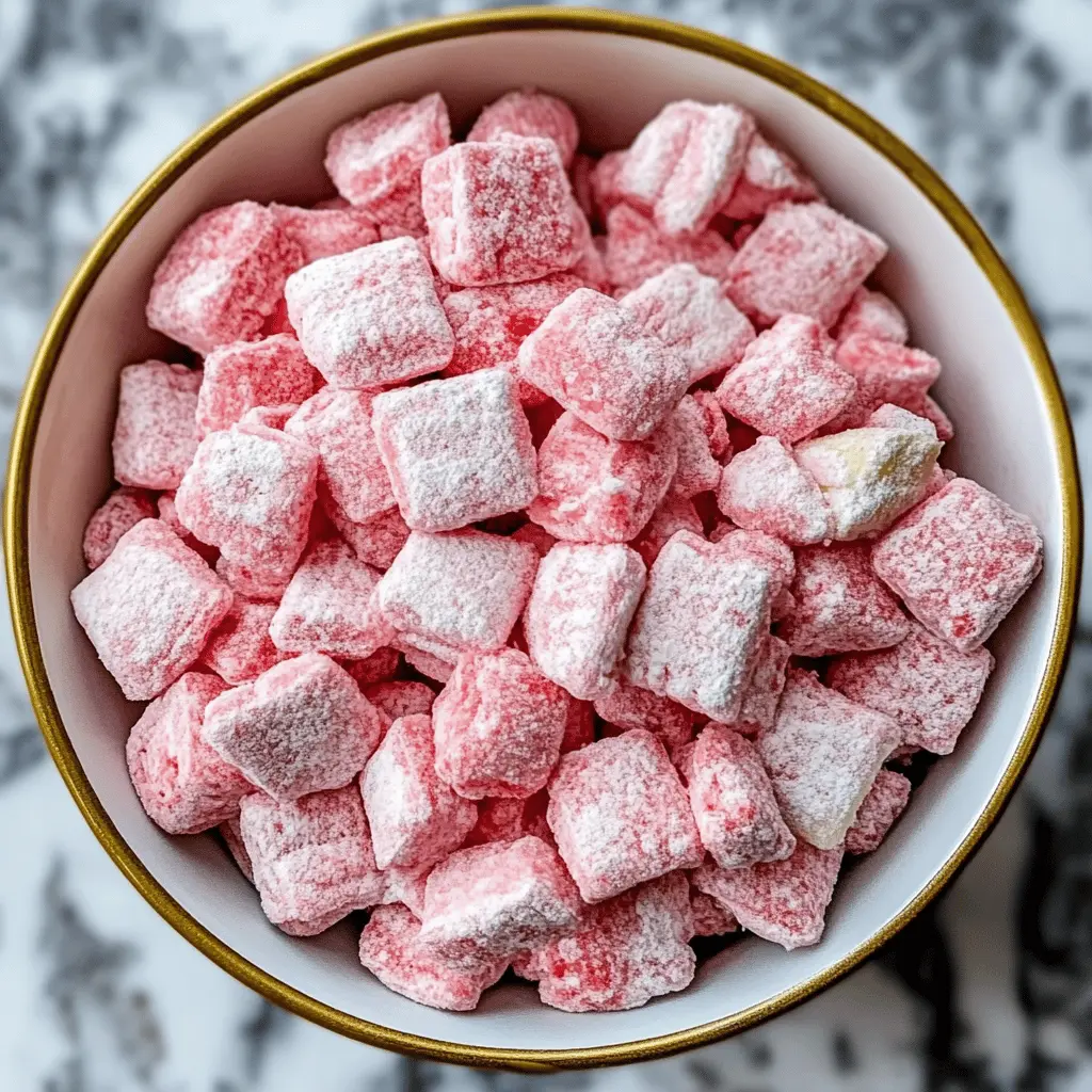 Get ready for a sweet and crunchy treat with this Fluffy Strawberry Shortcake Puppy Chow! Perfect for parties, picnics, or a fun snack at home. Made with delicious strawberry-flavored cereal, white chocolate, and powdered sugar, this recipe will have everyone asking for more. Save this pin now to treat yourself and your friends at your next gathering!