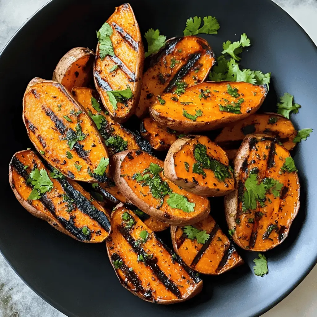 Get ready to brighten up your meals with these Grilled Cilantro-lime Sweet Potatoes! Their smoky flavor combined with a zesty cilantro-lime marinade creates a delicious side dish that pairs perfectly with any grilled entrée. Perfect for summer barbecues or as a healthy weeknight dinner option. Save this recipe now and add a fresh twist to your cooking!