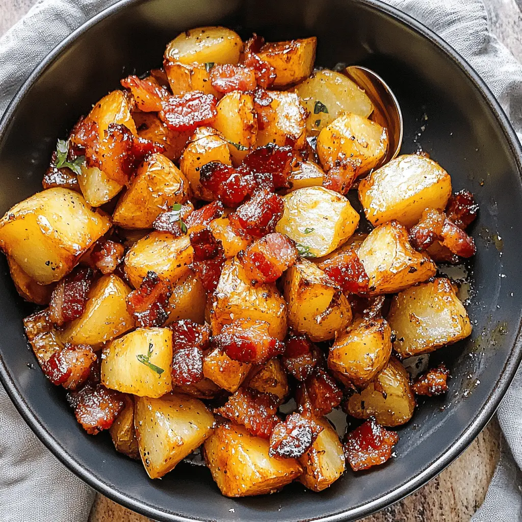 Sweet, sticky, and savory, these honey bacon roasted potatoes are a perfect side for any meal! Tossed with crispy bacon and a drizzle of honey, they're bursting with flavor that everyone will love. Ideal for family dinners, holidays, or casual gatherings, don’t forget to save this recipe for your next get-together!