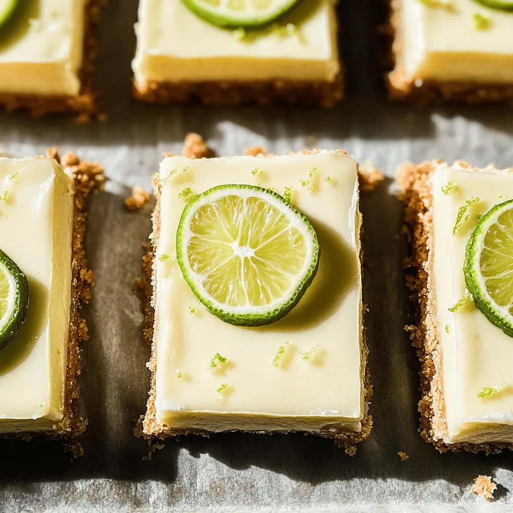 Treat yourself to a taste of sunshine with these delicious Key Lime Pie Bars! Bursting with zesty lime flavor and a creamy filling, these bars are perfectly sweet and tangy. They're easy to make and perfect for warm weather gatherings or a refreshing dessert any time of year. Save this recipe for your next picnic or family get-together!