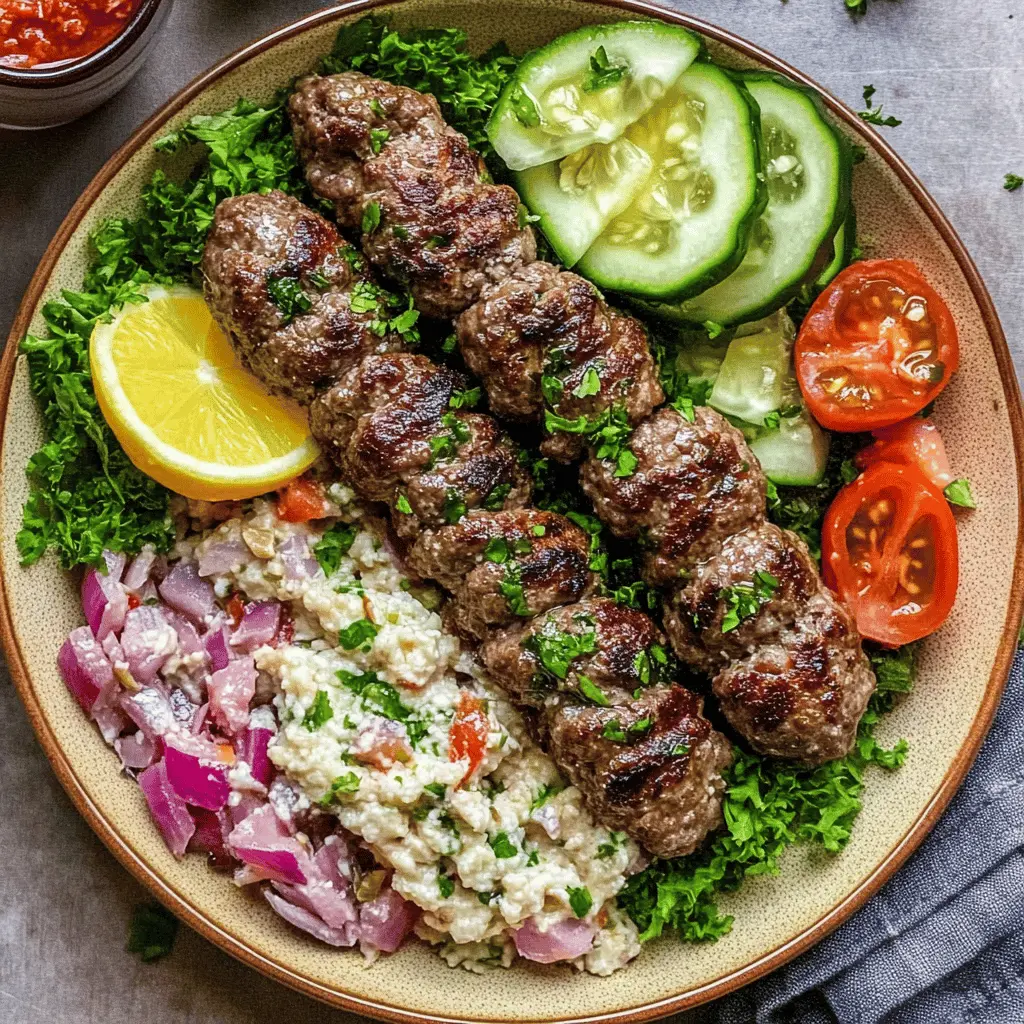 Savor the rich flavors of Lebanese Kafta, made with ground beef or lamb, fresh herbs, and spices! This delicious dish is perfect for grilling or baking and pairs wonderfully with a fresh salad or garlic sauce. Save this recipe to impress your family and friends at your next gathering. Enjoy a taste of the Mediterranean right at home!