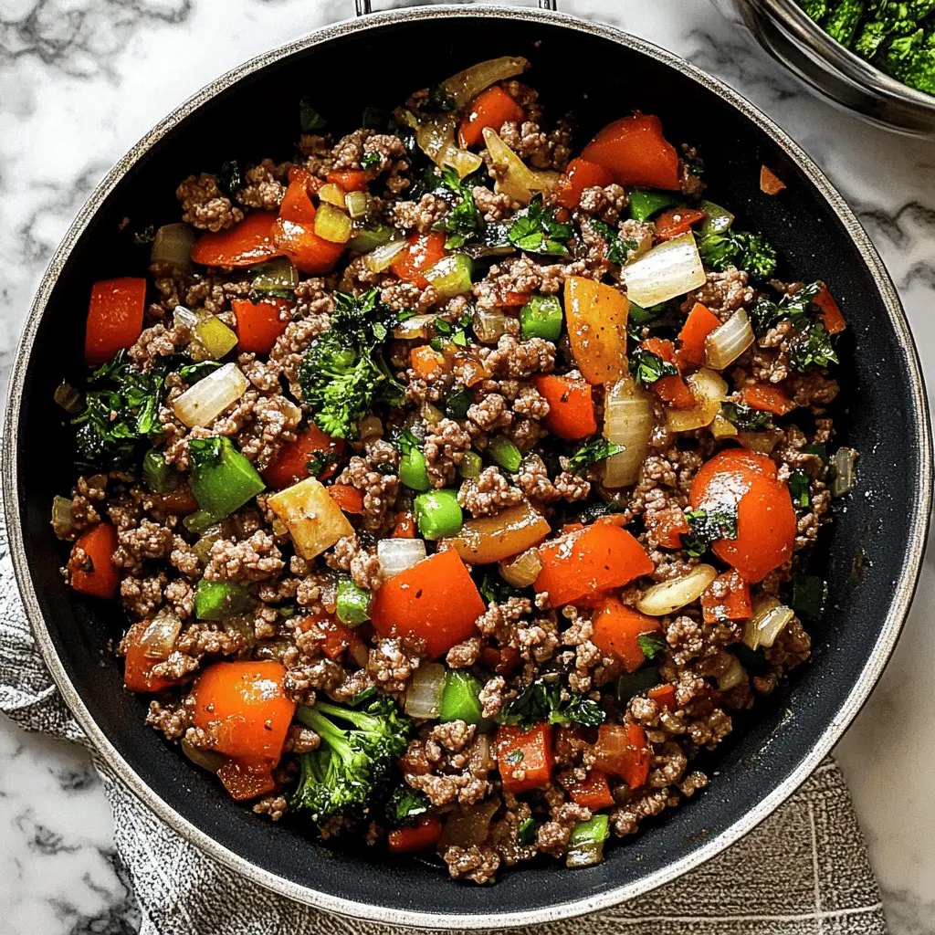 Enjoy a quick and delicious Mediterranean Ground Beef Stir Fry that combines savory beef with fresh veggies and aromatic spices. This recipe is loaded with bell peppers, zucchini, and olives for a burst of flavor! Perfect for busy weeknights or meal prep, it's nutritious and satisfying. Save this pin to whip up a tasty meal any time!