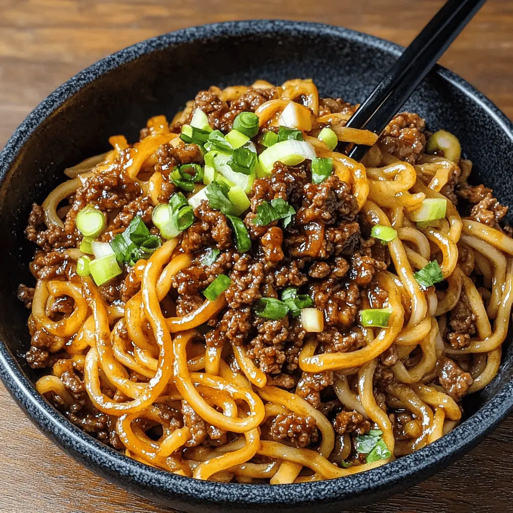 Get ready to enjoy a warm bowl of Mongolian Ground Beef Noodles, featuring tender beef, fresh veggies, and a savory sauce! This simple yet delicious recipe is perfect for busy weeknights or cozy gatherings. Don't forget to save this pin for your next family dinner or a quick meal on the go!