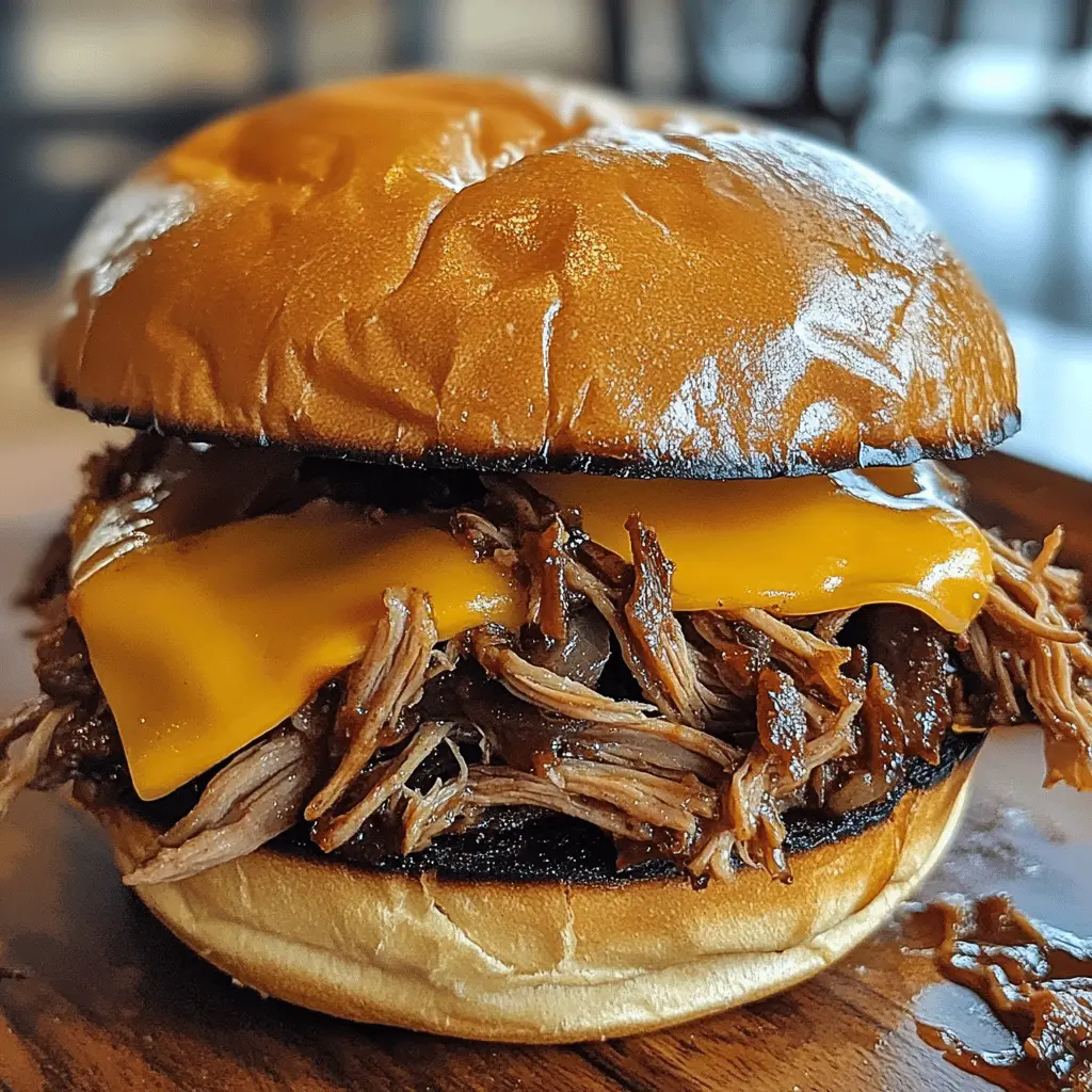 Get ready to enjoy a mouthwatering pulled beef sandwich that's perfect for any occasion! Tender, slow-cooked beef smothered in your favorite barbecue sauce, all piled high on a soft bun—this recipe is a crowd-pleaser. Save this pin for game day, family gatherings, or a comforting weeknight meal!