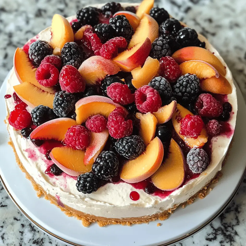 Creamy, fruity, and perfect for warm days, this Summer Berry and Peach Cheesecake is a delightful treat! With fresh berries, ripe peaches, and a buttery crust, every bite is a taste of summer. It's easy to make and a true crowd-pleaser for barbecues or family gatherings. Save this recipe for your next picnic or dessert night!