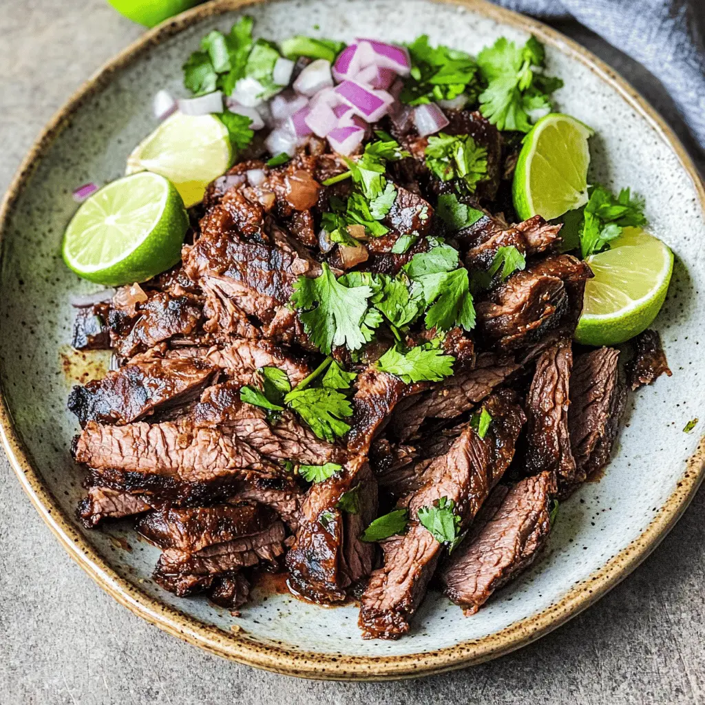 Get ready to impress with this flavorful carne asada recipe! Juicy, marinated beef grilled to perfection, it's a crowd favorite for tacos, burritos, or simply on its own. Made with fresh herbs and citrus for that authentic taste, your guests will be asking for seconds. Save this pin for your next taco night or backyard BBQ!