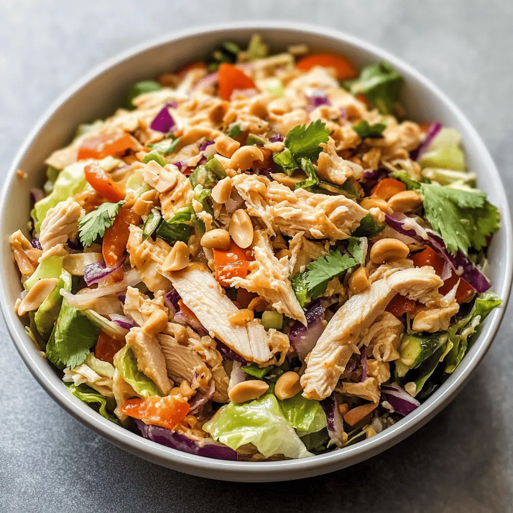 Easy Thai Chicken Salad With Creamy Peanut Dressing