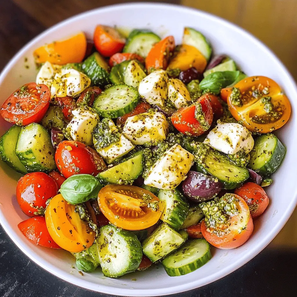 Easy Tomato Cucumber Salad with Avocado and Mozzarella