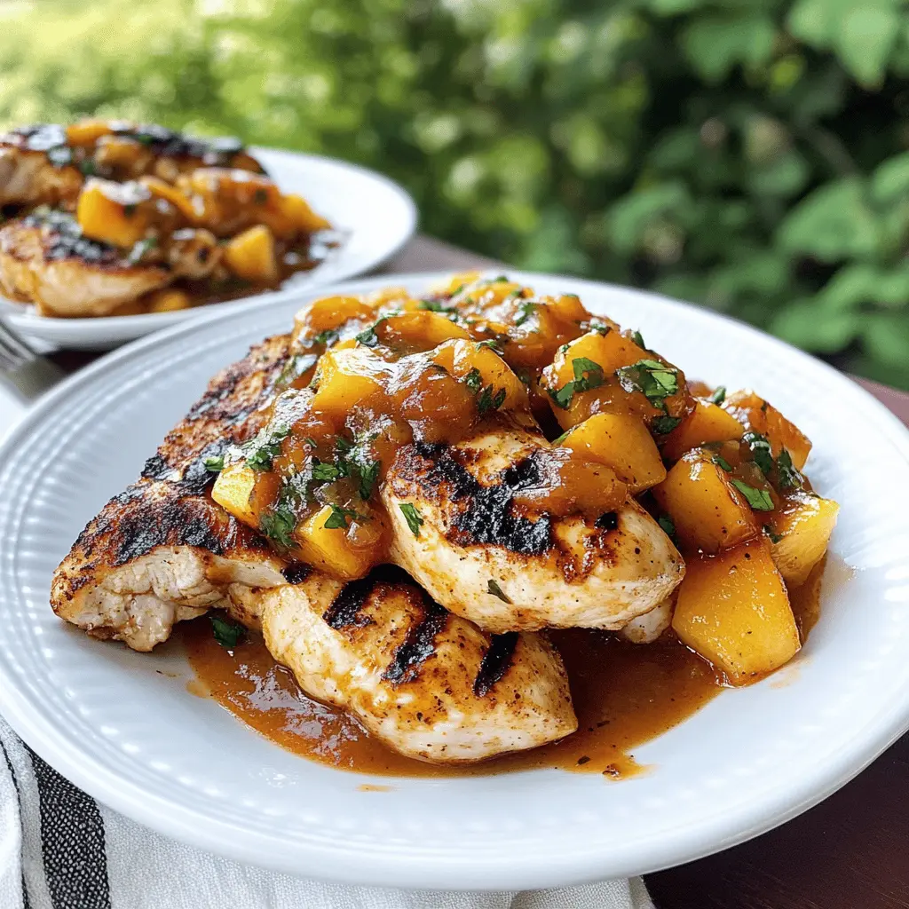 Easy Grilled Chicken with Sweet Peach Chipotle Sauce