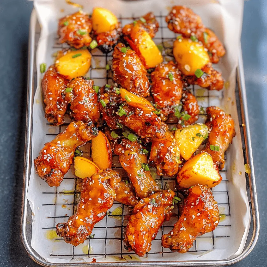 Easy Hot Honey Peach Chicken Wings Recipe