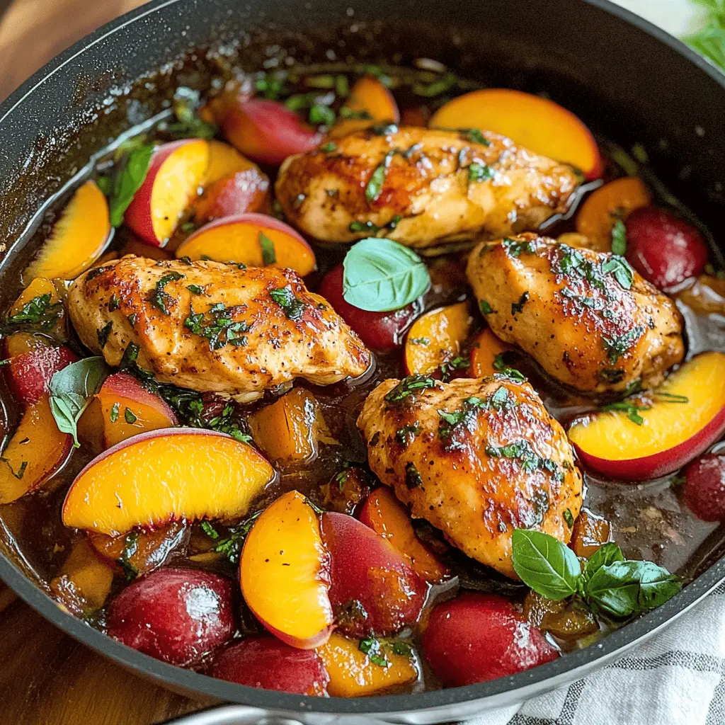 Easy Peach Chicken with Balsamic Glaze
