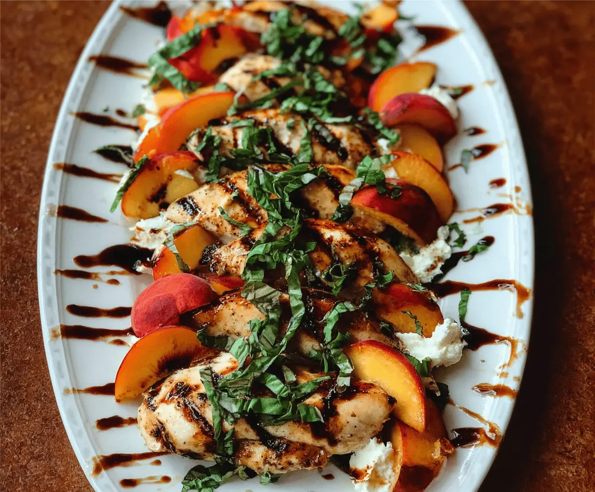 Easy Peach Caprese Grilled Chicken Recipe