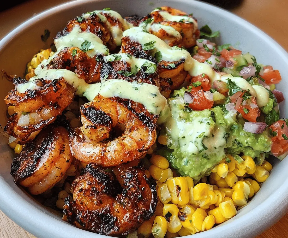 Easy Grilled Shrimp Bowl with Avocado and Corn Salsa