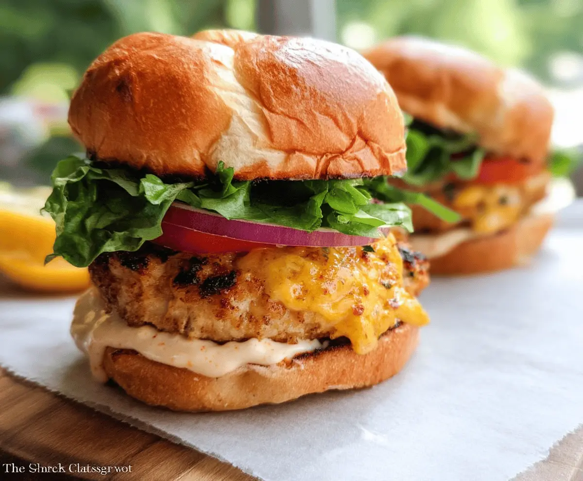 Easy Cheddar Ranch Chicken Burgers Recipe