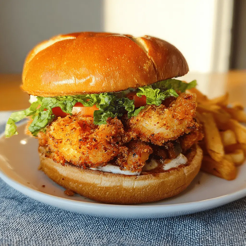 Crispy Fried Shrimp Burger Recipe
