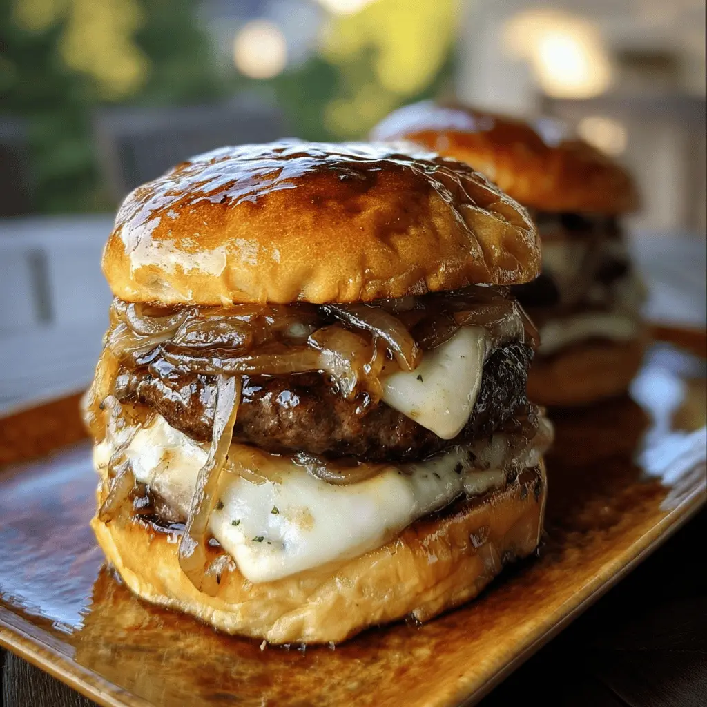 Cheesy French Onion Burgers Recipe