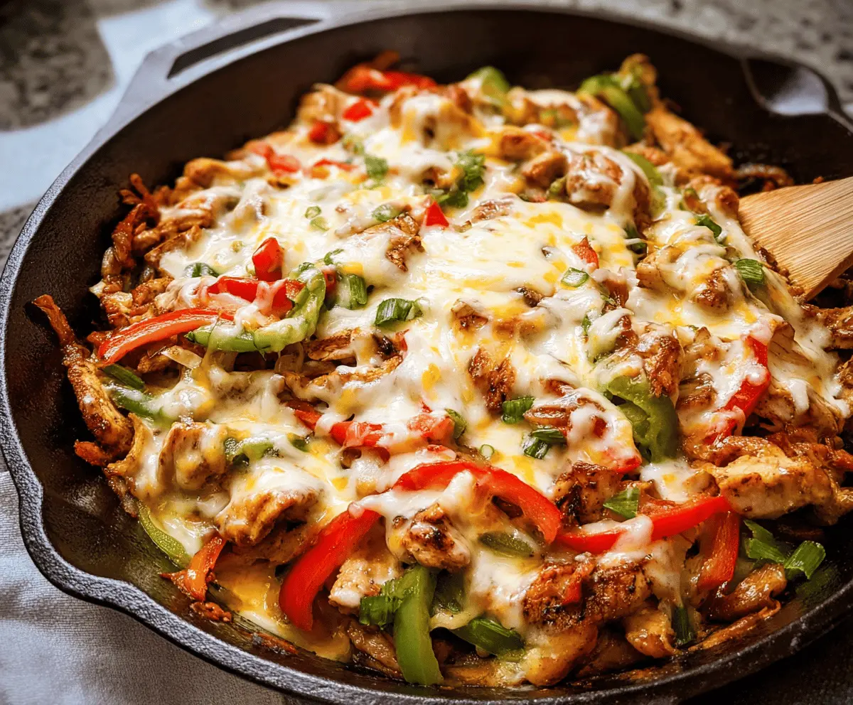 Easy Chicken Cheesesteak Skillet Recipe