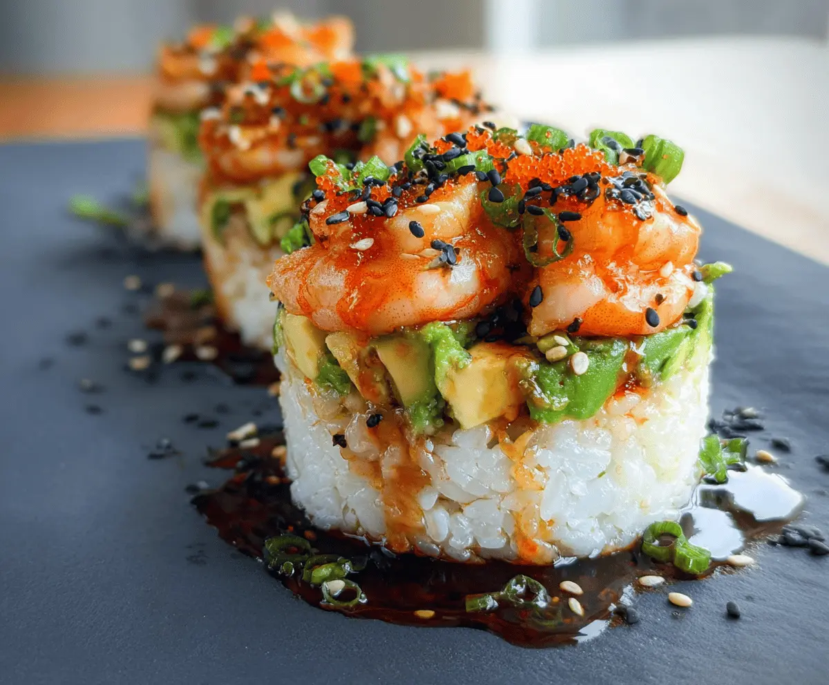 Easy Spicy Shrimp Sushi Stacks Recipe
