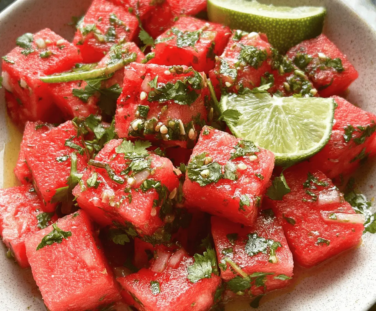 Refreshing Spicy Watermelon Salad with Cilantro and Lime