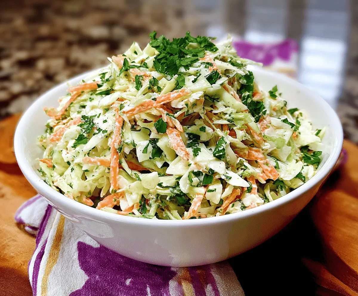 Creamy Cilantro Lime Coleslaw with Zesty Flavor