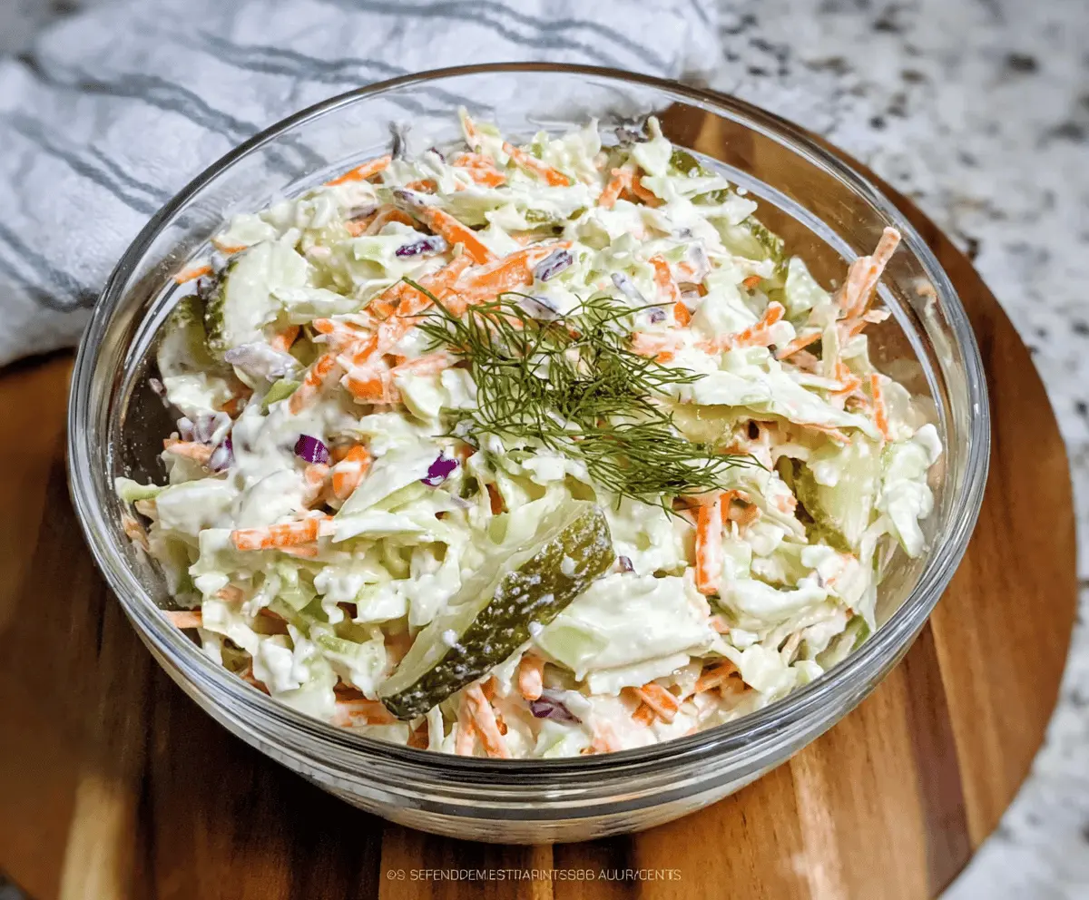 Creamy Dill Pickle Coleslaw Recipe