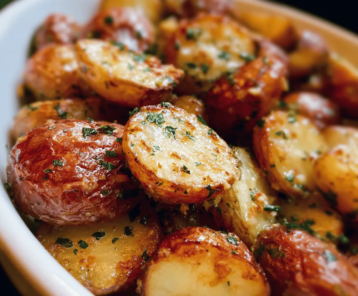 Easy Roasted Garlic Butter Parmesan Potatoes