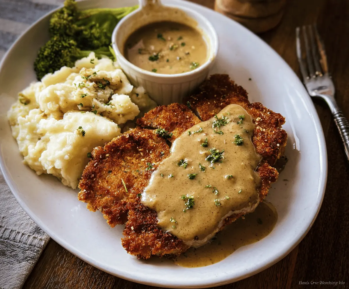 Crispy Pork Schnitzel with Creamy Dijon Gravy
