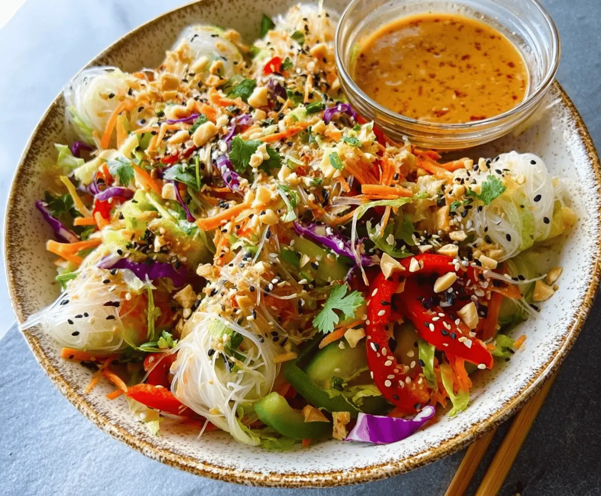 Fresh Spring Roll Salad with Spicy Ginger Dressing