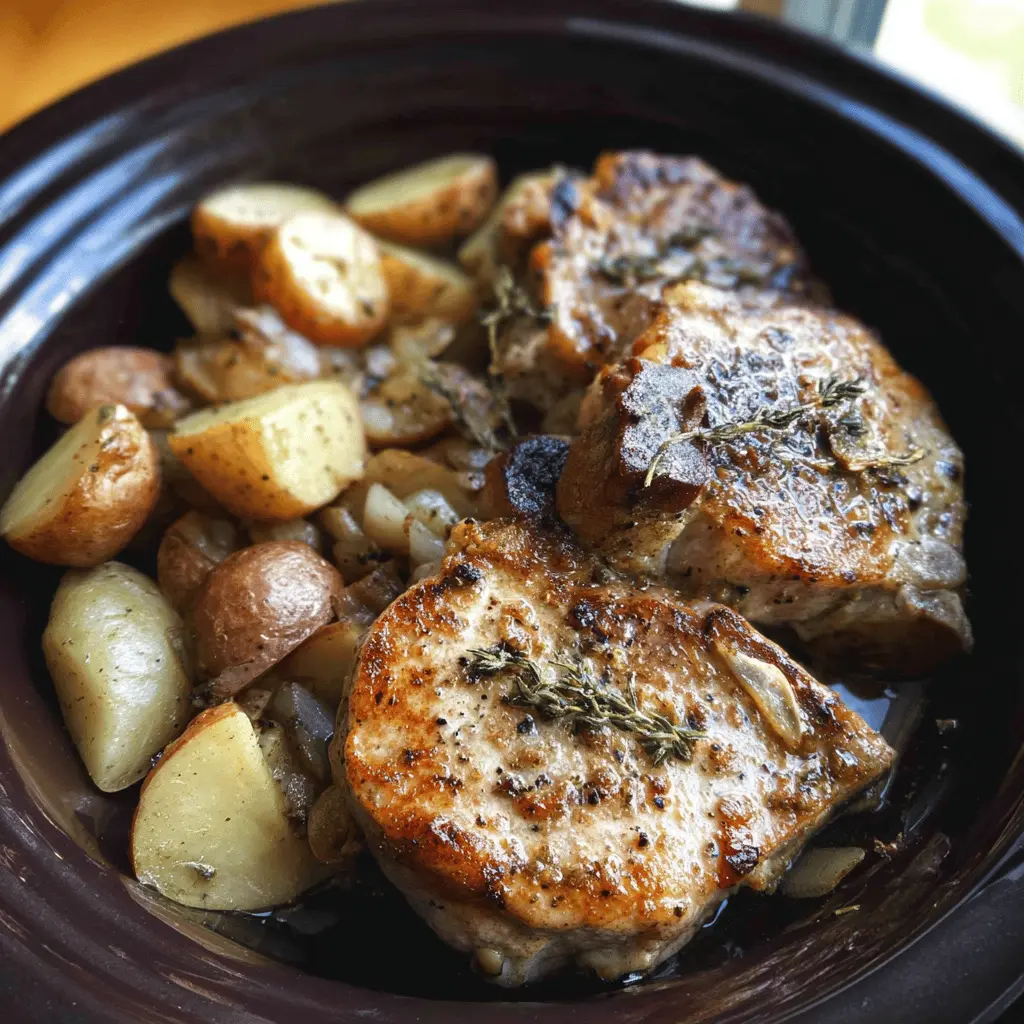 Easy Crock Pot Pork Chops and Potatoes Recipe