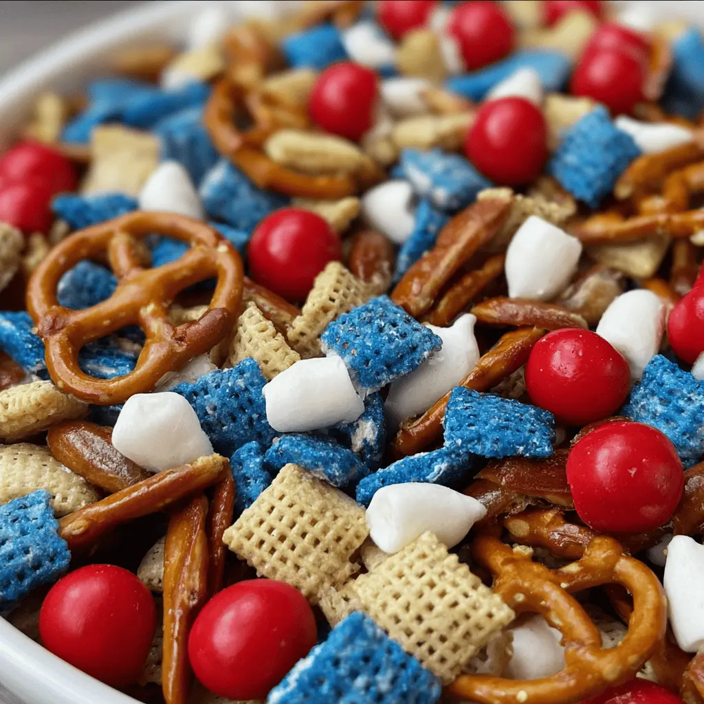 Easy Patriotic Snack Mix for Holidays