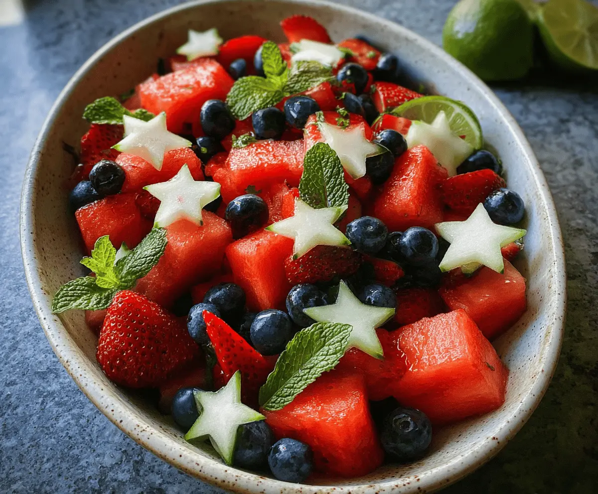 Refreshing Mojito Fruit Salad with Watermelon and Berries