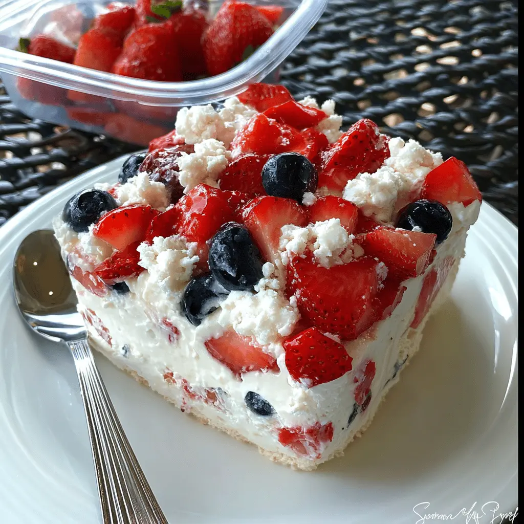 Red White and Blue Cheesecake Salad Recipe