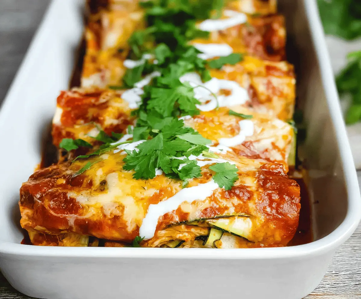 Easy Keto Chicken Enchiladas With Zucchini Low Carb Recipe