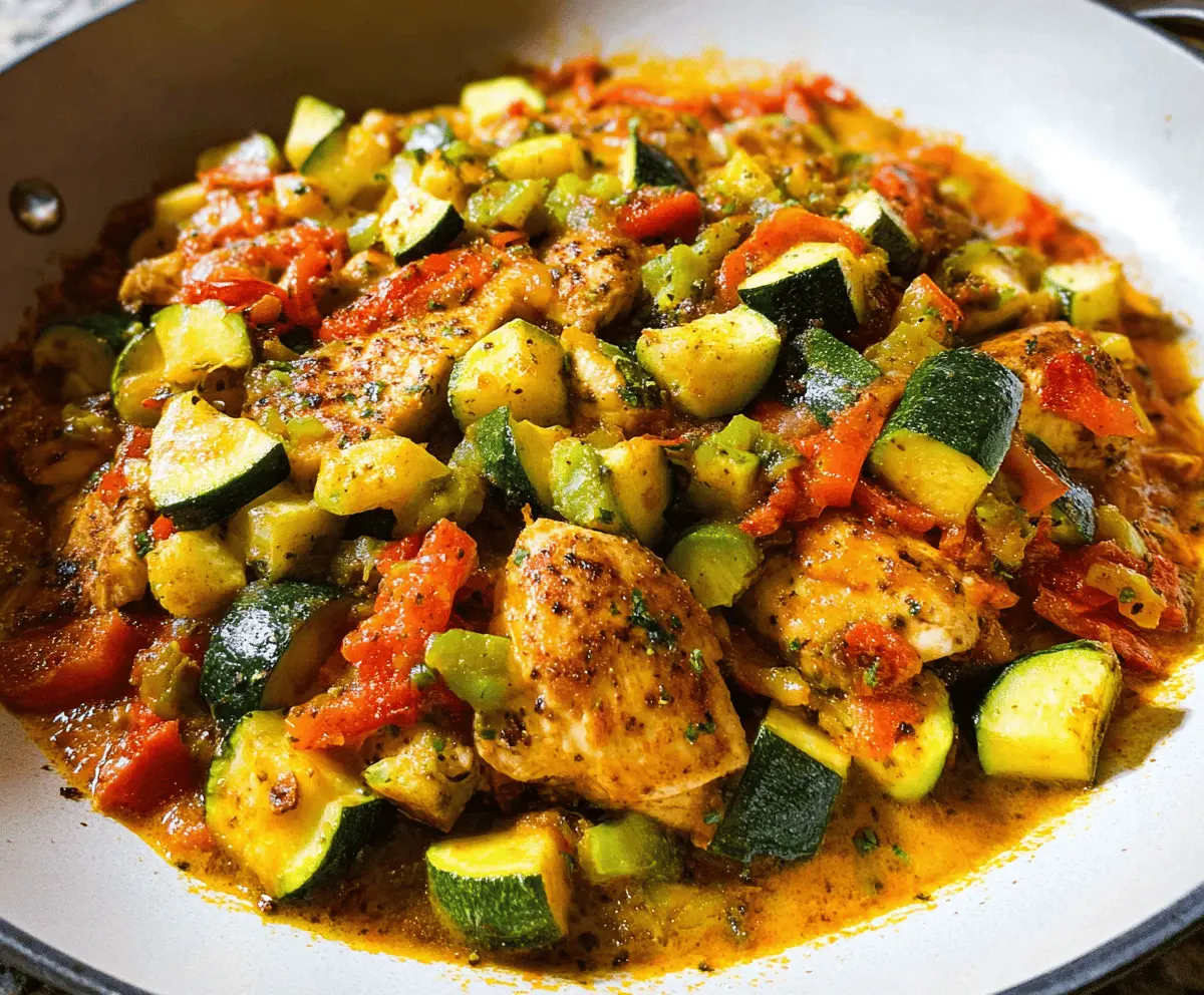 Easy Tex Mex Chicken and Zucchini Skillet