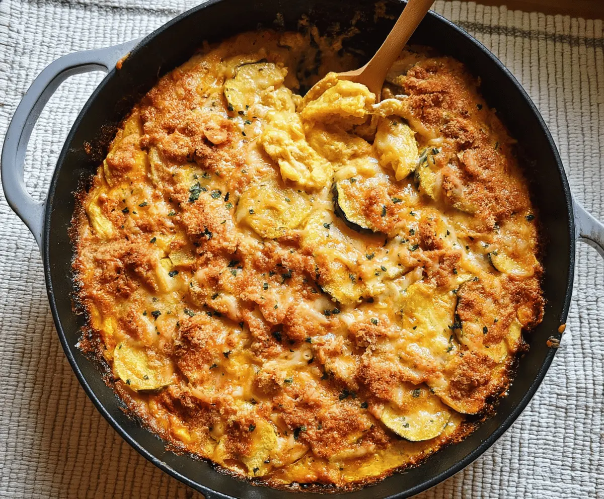 Cozy Southern Squash Casserole with Cheese