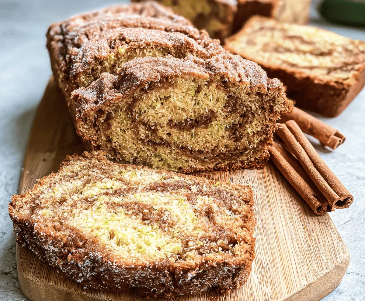 Moist Cinnamon Swirl Zucchini Bread Recipe