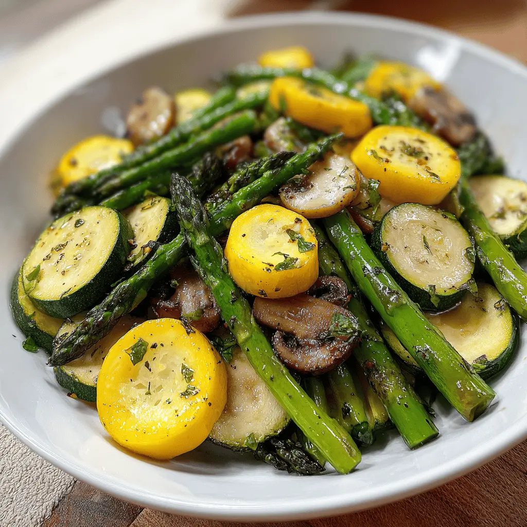 Easy Flavorful Asparagus with Zucchini and Squash