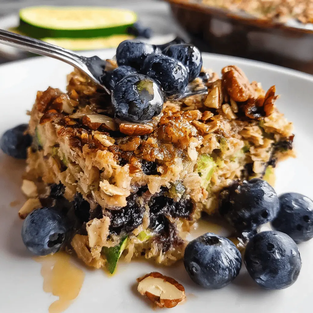 Healthy Zucchini Blueberry Baked Oatmeal Recipe