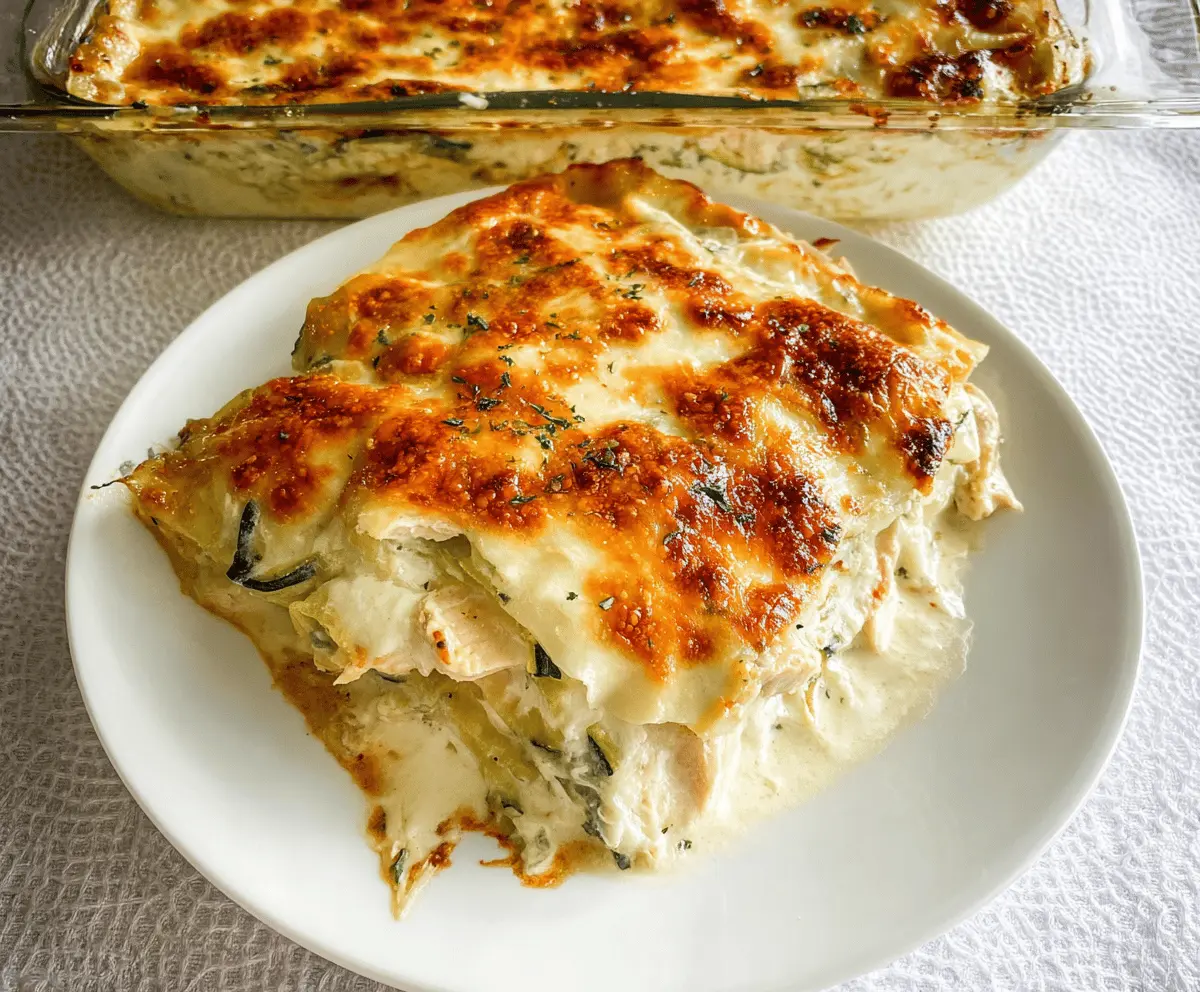 Healthy Chicken Alfredo Zucchini Lasagna Recipe