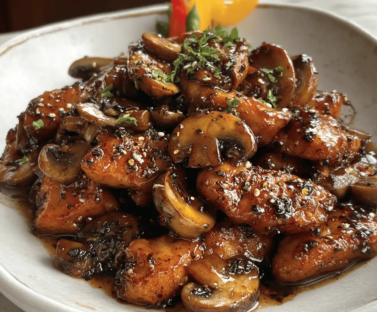 Easy Black Pepper Chicken with Mushrooms Recipe