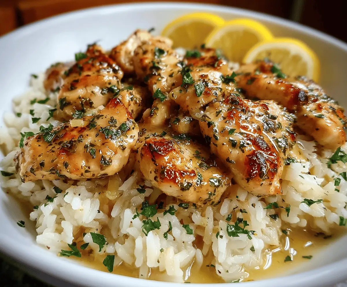 Easy Chicken Scampi with Garlic Parmesan Rice