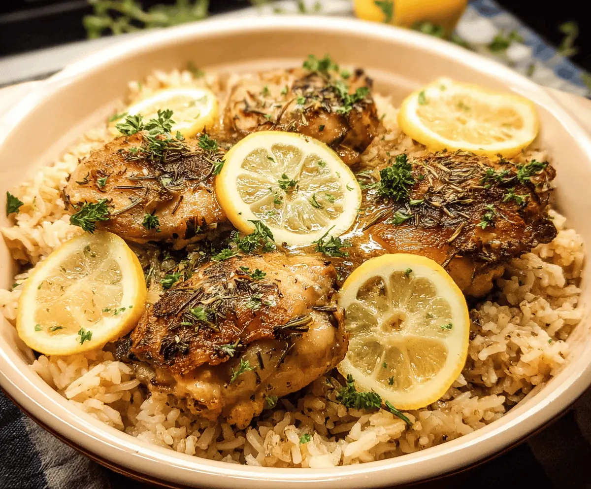 Slow Cooker Lemon Herb Chicken with Creamy Rice