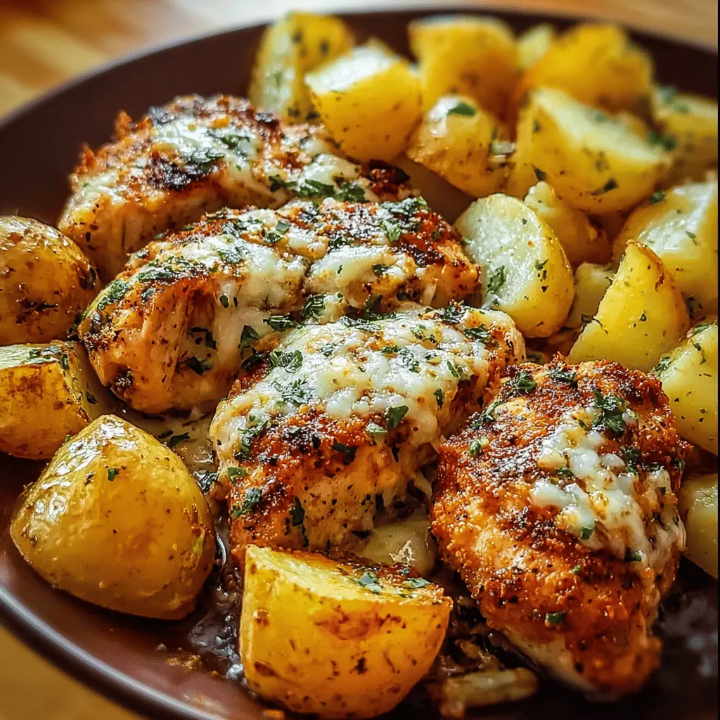Garlic Parmesan Chicken and Crispy Potatoes